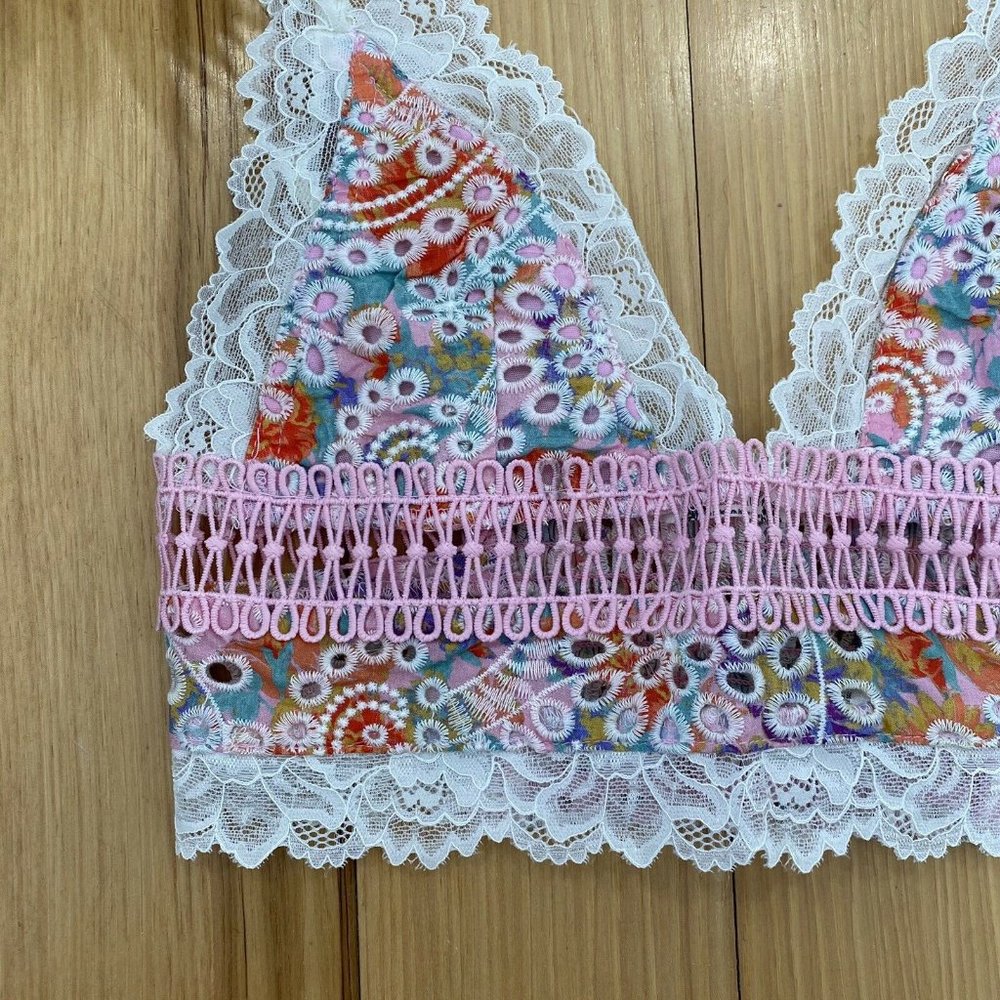 NEW Free People Emma Soft Lacy Embroidered Bra  - Picture 5 of 9